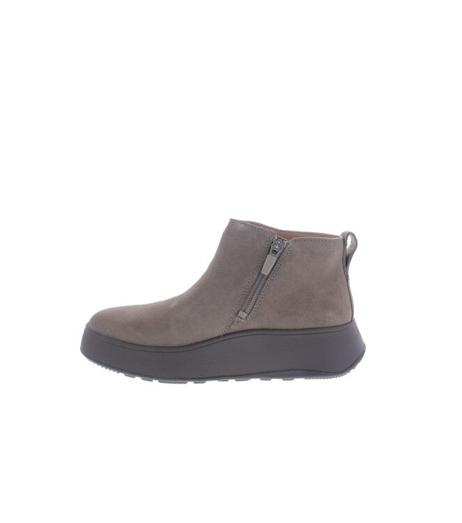 FitFlop F-Mode Suede Flatform Zip Ankle Boots minky grey FitFlop GM3-A76, laarzen Direct leverbaar uit de webshop