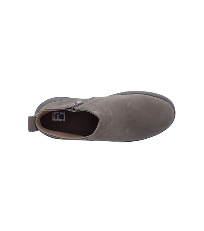 FitFlop F-Mode Suede Flatform Zip Ankle Boots minky grey FitFlop GM3-A76, laarzen Direct leverbaar uit de webshop